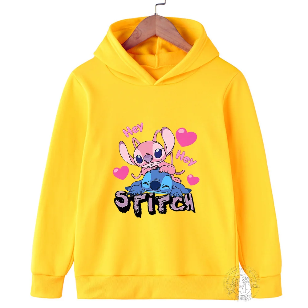 

Children's spring outing Disney Stitch children's hoodie 3-14 years old street fashion boys and girls pullover outdoor sports