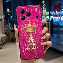 Blackview Wave 7C Lucky Letter Crown Pattern Couple Phone Case - Black Shockproof Soft Bumper Casing for Blackview Wave 7C (HEI - TPU3A)