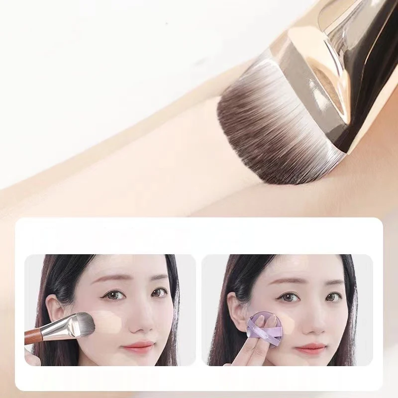 3/2/1pcs Ultra Thin Foundation Brush Soft Hair Thin Face Contour Brush Flat Contour Brush Blending Foundation Cream Makeup Tools 4