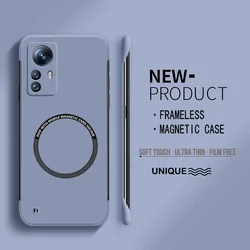 Ultra Thin Frameless Magnetic Charging Phone Case - Candy Color Matte Shockproof Cover - Note 14 ProPlus (Grey)