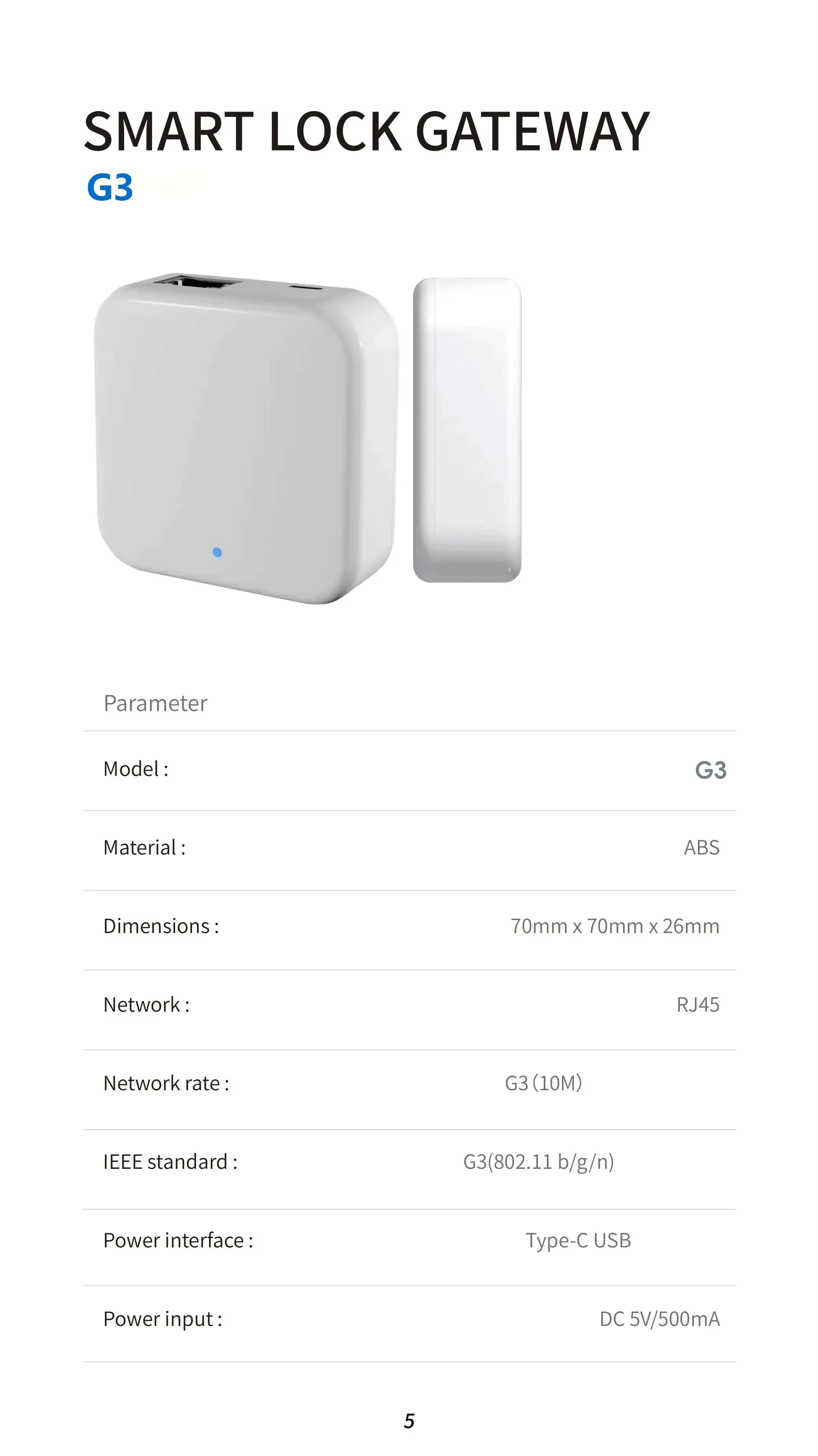 TTLOCK G2 Wireless WiFi Gateway Hub Bluetooth Remote Controller Emitter for Door Lock Access Control System