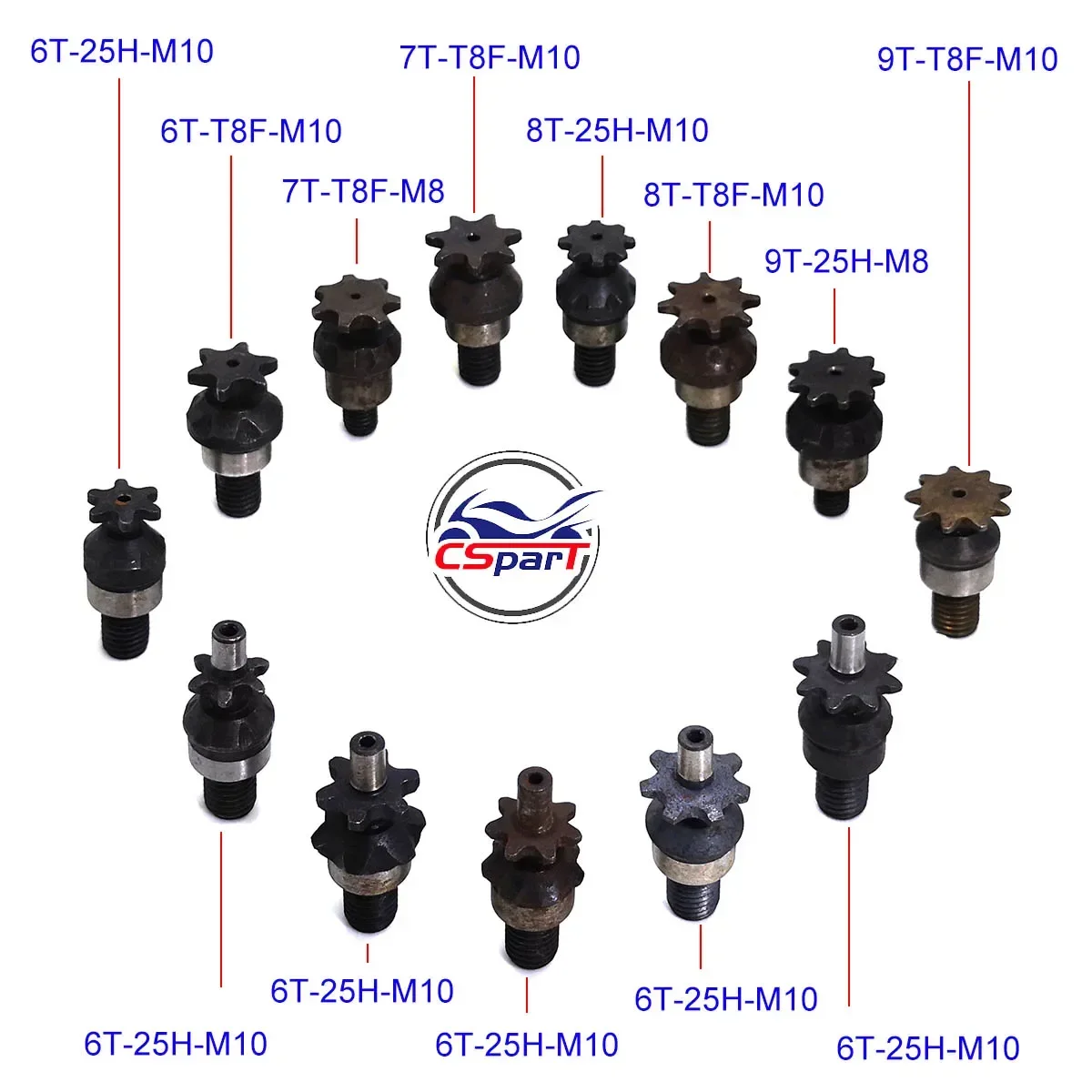 6T 7T 8T 9T 25H T8F M8 M10 Chain Clutch Gear Box Front Sprocket for 2 Stroke 47cc 49cc Engine Pocket Bike Mini Moto ATV Quad