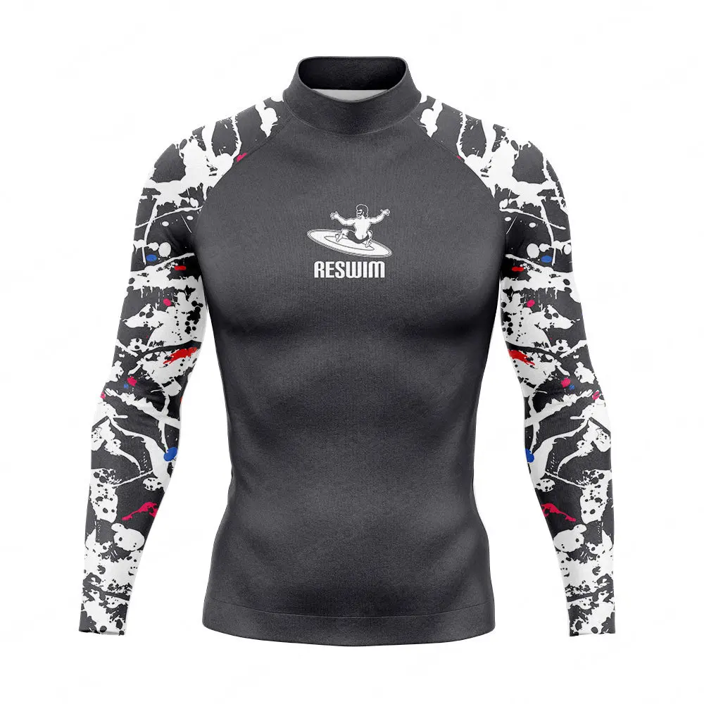 Men's Swimsuit Rash Guard Long Sleeve Swim Surf Shirts UPF 50 Swimwear All Time T-Shirt Sports Surf Diving Clothes Rashguard