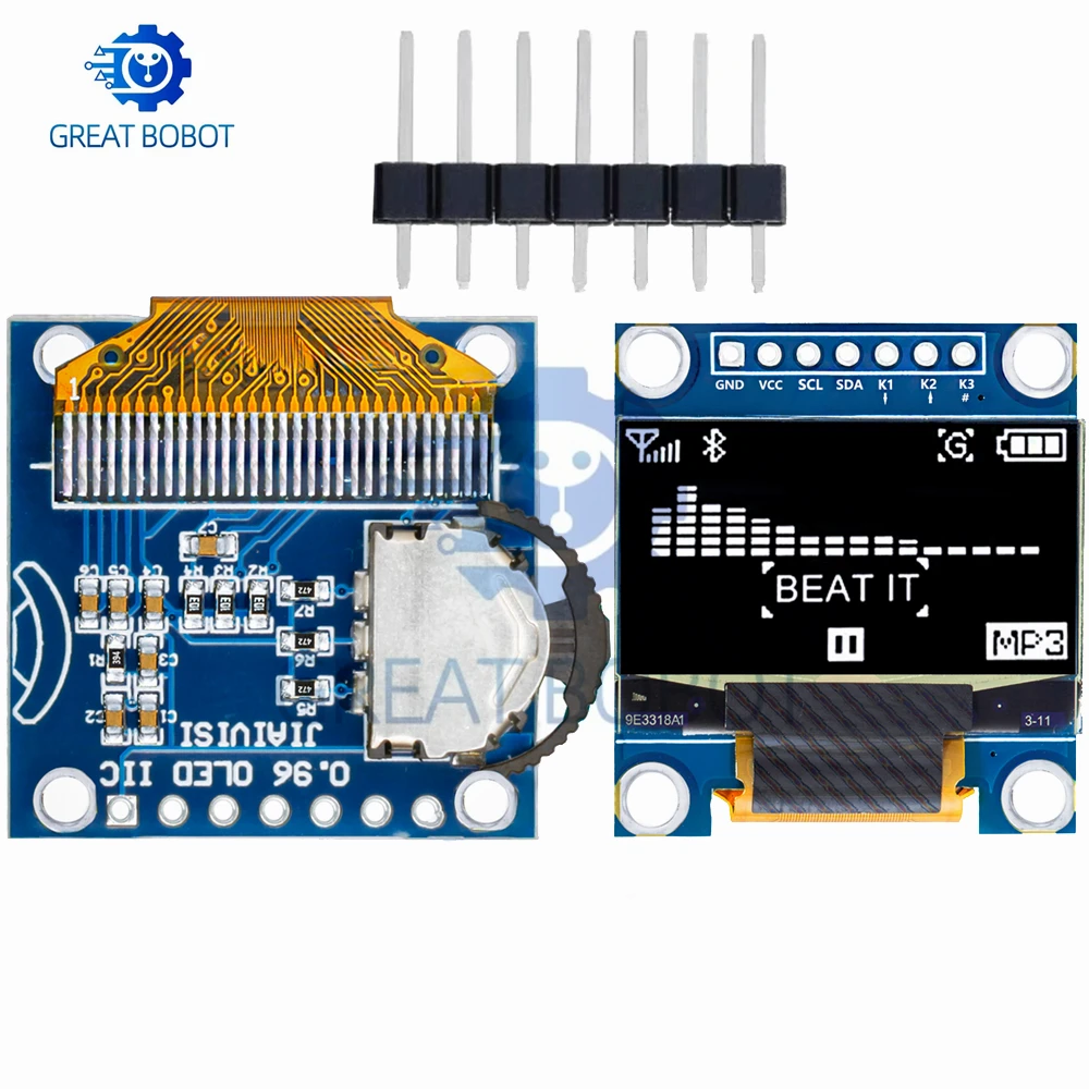 Enhanced OLED Display Module with Rotary Encoder and Dial Switch