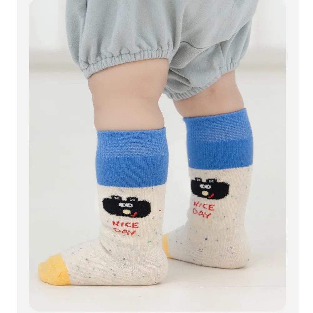 4 Pairs Cute Children's Socks Baby Girls Boys Sport Socks Spring Autumn Socks 0-5T Kids Cartoon Calf Socks