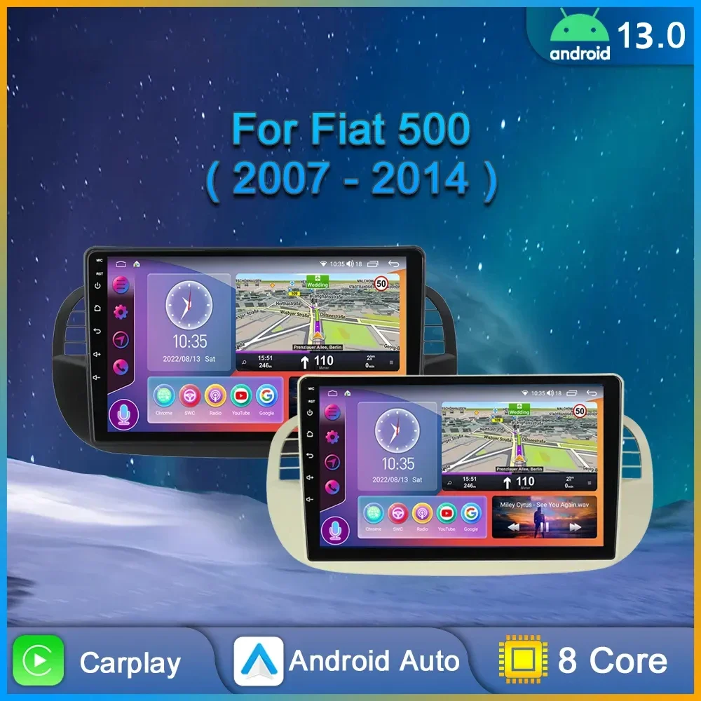 

CarPlay Autoradio Android Car Dvd Media Player FOR FIAT 500 2007 - 2014 Radio Multimedia Buit In DPS GPS NAVIGATION 4G WIFI