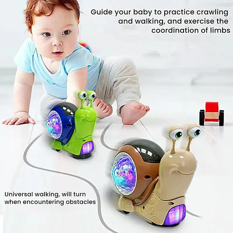 Electric Children's Toy Crab Snail Doll With Cute Interesting Design Sound And Light Swing Automatic Walking To Avoid Obstacles 3