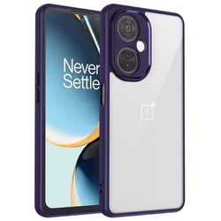 Shockproof Silicon Bumper Clear Matte Back Phone Case Cover for OnePlus Nord CE 3 Lite (TMMS Purple)