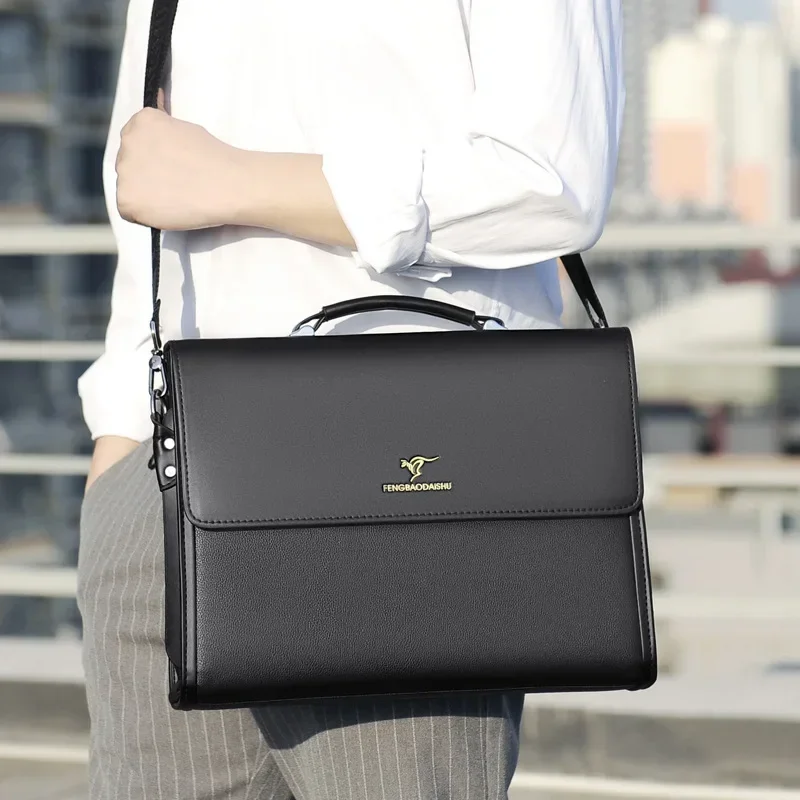 

Bolsas Black Shoulder For Luxury Lawyer Designer Men A4 Handbag Leather Briefcases Bag Business Tote Crossbody Work Side Square