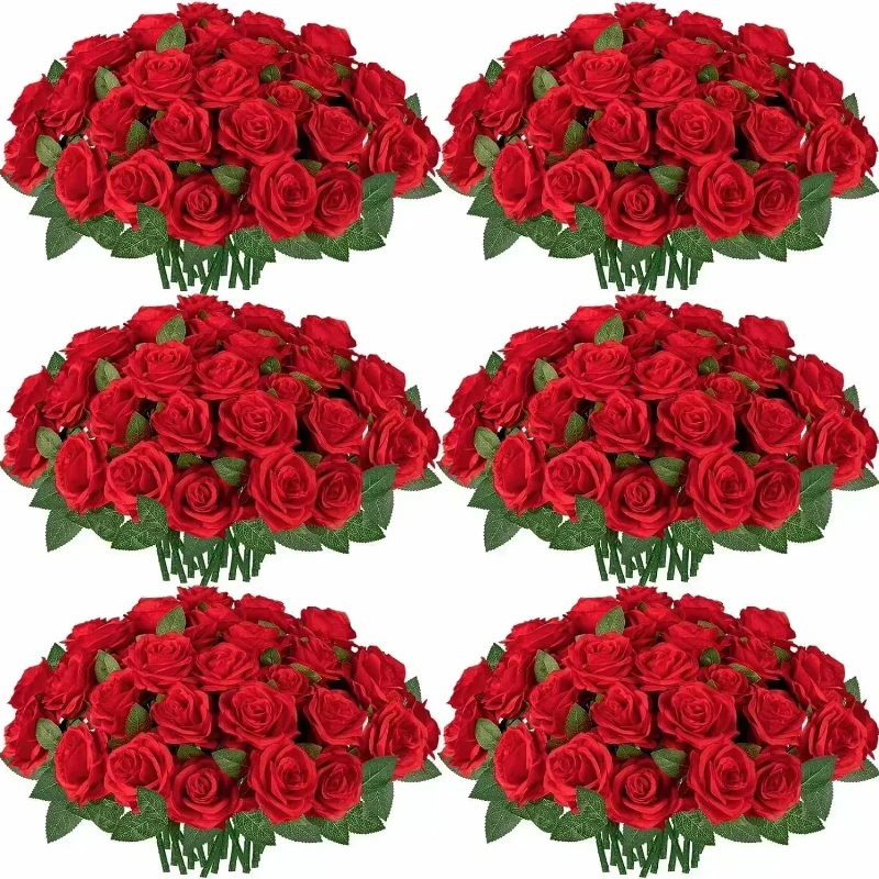 50pcs Realistic Silk Rose Bouquet 3