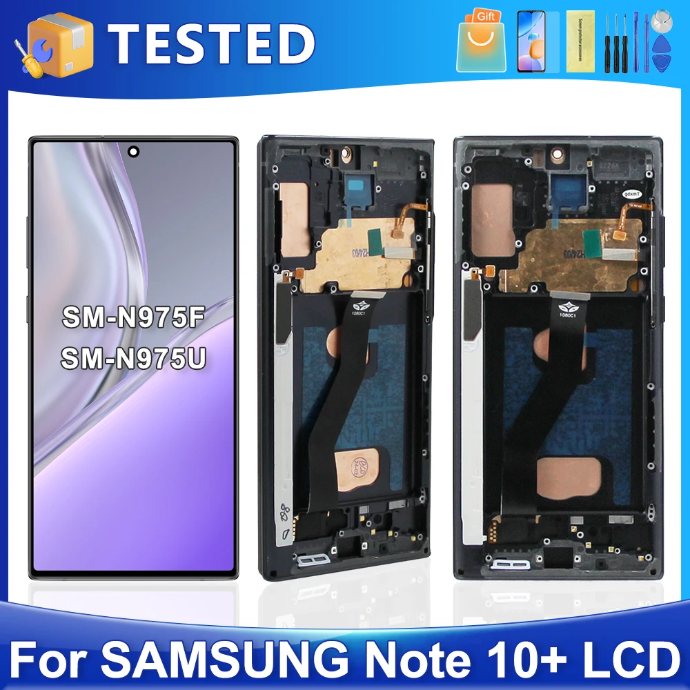 ЖК-дисплей 6,8 'Note 10 Plus для Samsung Note10 + N975F N975 N975W, сменный сенсорный экран с цифровым преобразователем в сборе