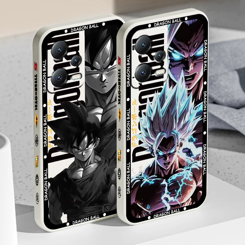 D-Dragon Ball Goku Fashion Liquid Left Rope For Xiaomi Redmi Note 12 12S 12R 11 11T 11S 10 10S 9 8 8T Pro Plus 5G Phone Case