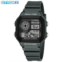 Men's Sports Luminous Chronograph Waterproof Digital Watch (Grey)