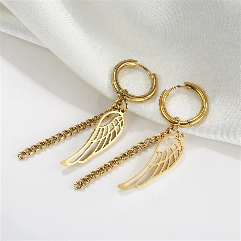 Punk Edelstahl Celtics Knoten Creolen trend ige Monds tern Ketten Tropfen Ohrring Wikinger Amulett Vintage Ohrschmuck Großhandel – Detail 33