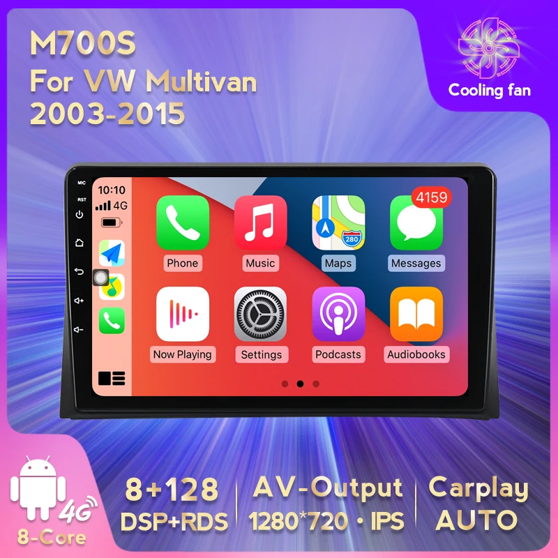 

Auto Multimedia GPS Navigation Car Radio Android 11 For Volkswagen Multivan 2003-2015 8-Core Built-in Carplay Auto WiFi No DVD