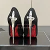 Black Leather Peep Toe Stiletto Sandals Women Sliver Metal Decor Gladiator High Heels Sexy Fashion Slip On Suede Ladies Shoes 6