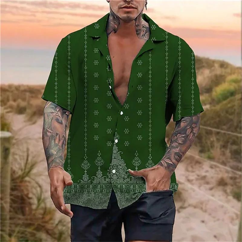 Red Bandana Pattern Men's Short Sleeve Hawaiian Printed Shirt Summer Beach  Button Down Shirt XS : : Fashion