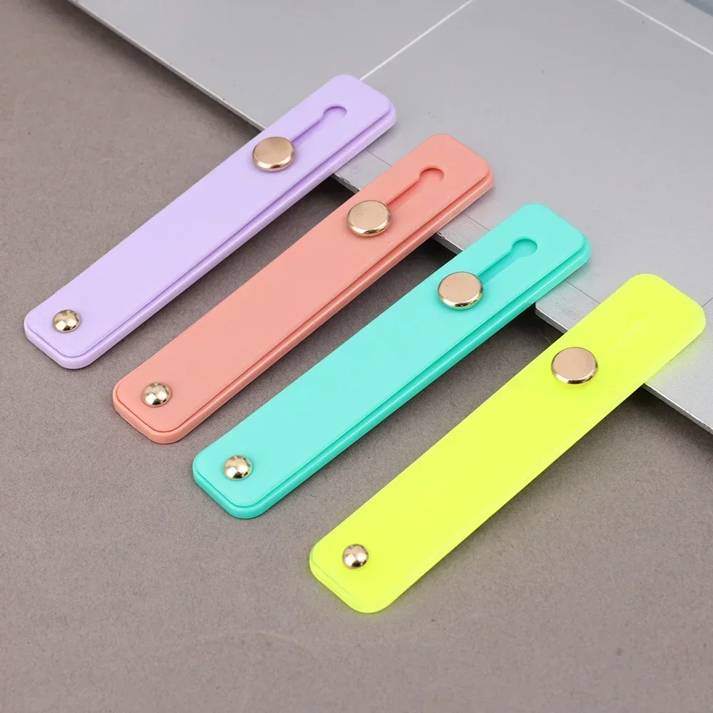 Adjustable Silicone Wrist Band Phone Holder with Push-Pull Grip & Desktop Stand