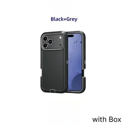 Ott Armor Box Shockproof Defender - Dustproof, Drop Proof Hard Back Phone Case with Belt Clip - iPhone 18 (Black)