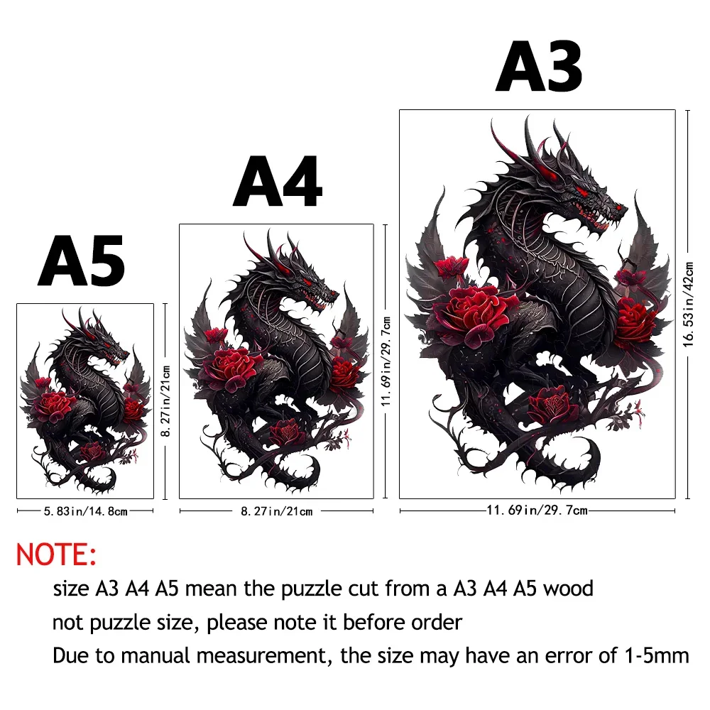 New Flying Dragon Kids Adult Wooden Puzzle Animal Special-shaped Puzzle Block Suitable for Birthday Gifts for Children