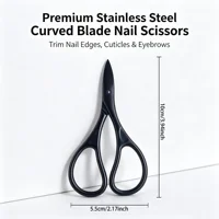 Ciseaux professionnels en acier inoxydable pour ongles, sourcils et cils, lame courbée, manucure, pédicure, coupe-ongles pour doigts et orteils 5