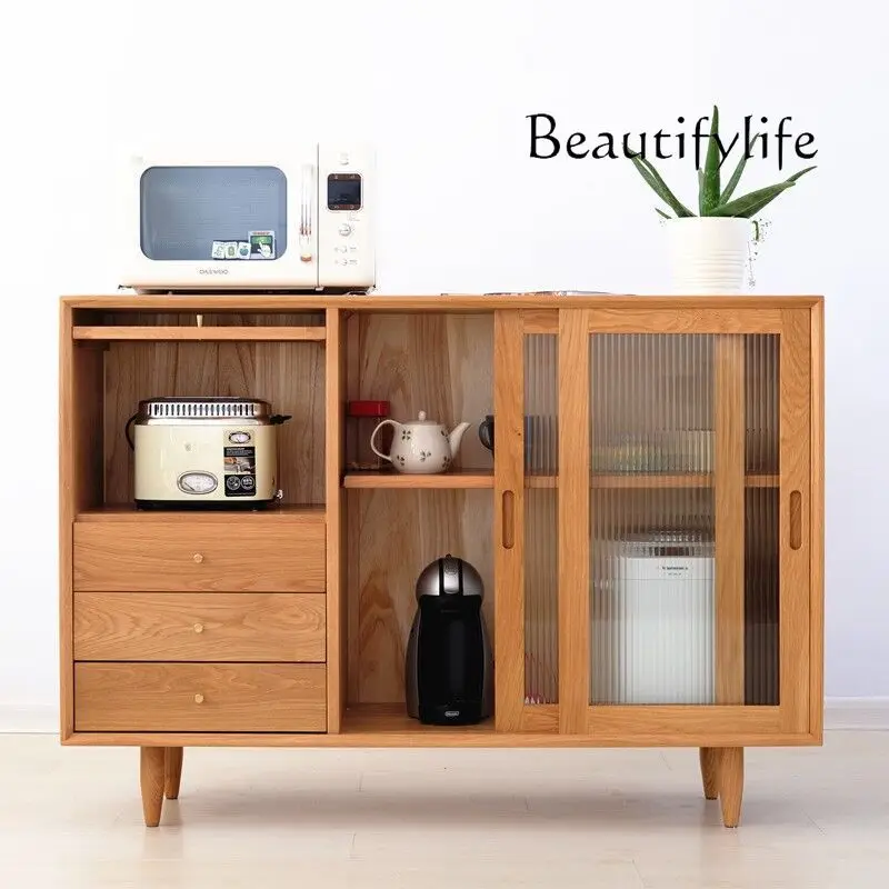 

Nordic Solid Wood Sideboard Modern Creative Storage Log Storage Multifunctional Sliding Door Cupboard
