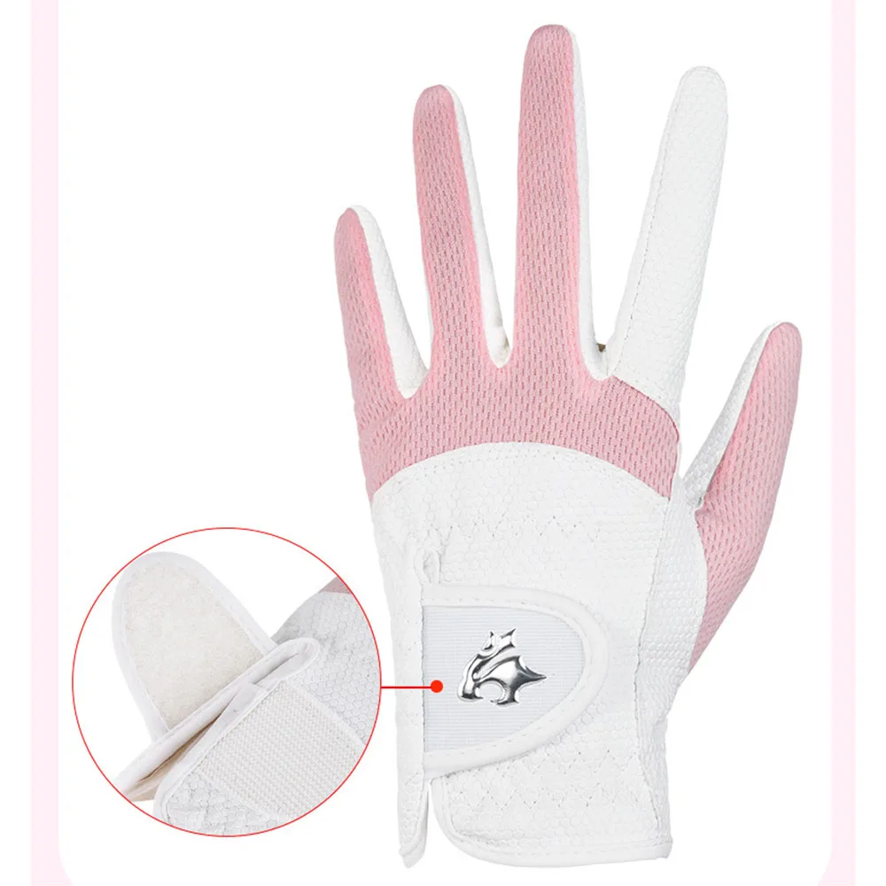 

1 Pair Women's Golf Gloves Left Hand Right Hand Sport High Quality Nanometer Cloth Golf Gloves Breathable Palm Protection