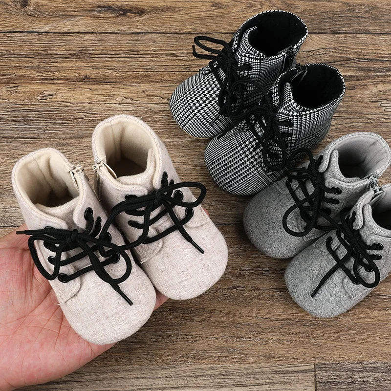 Classic Baby Shoes Boy Girl First Walkers Newborn Solid Casual Flat Sneakers Infants Cotton Boots Non-slip Warm Walking Shoes 2