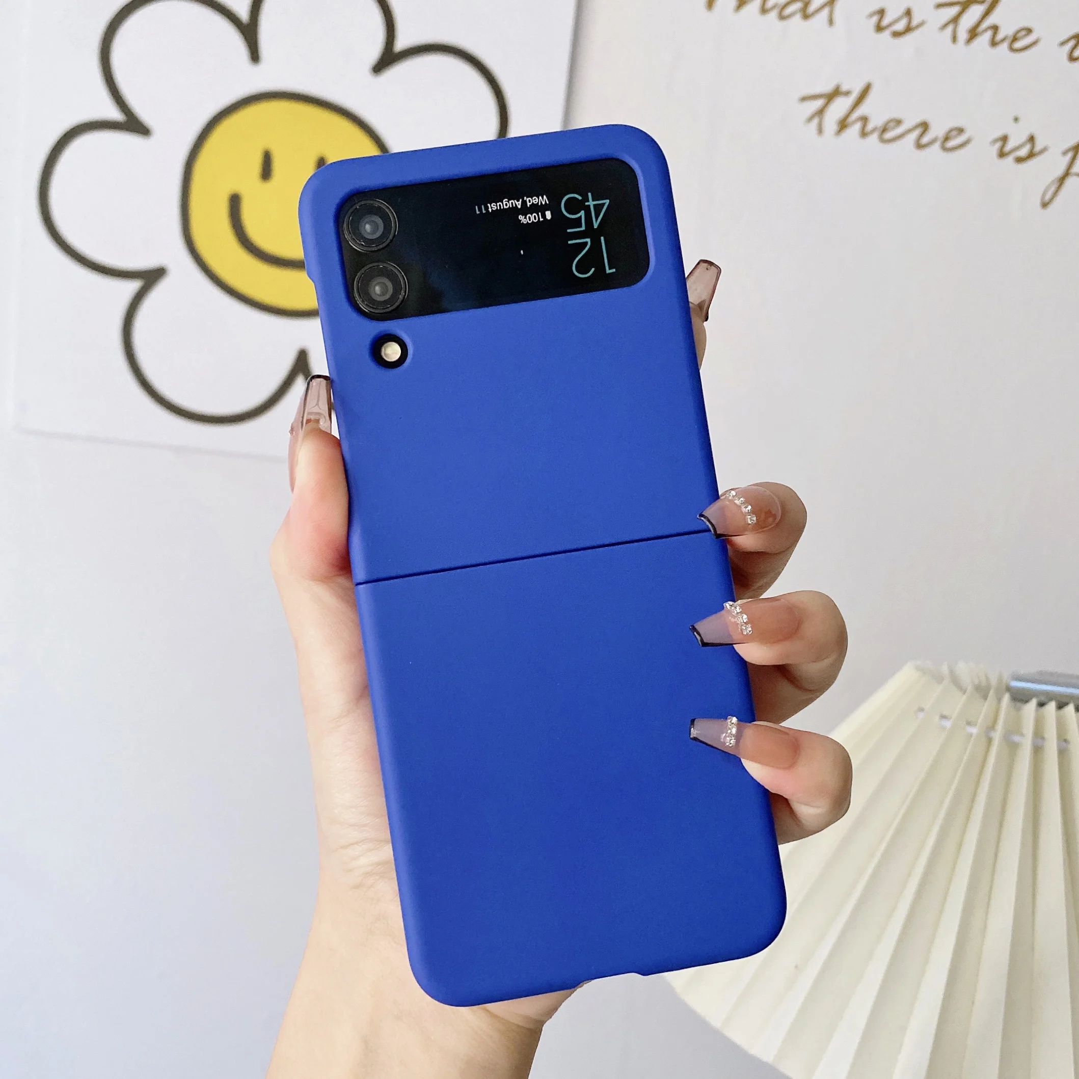 Minimalist Solid Color Protective Phone Case, Foldable Design