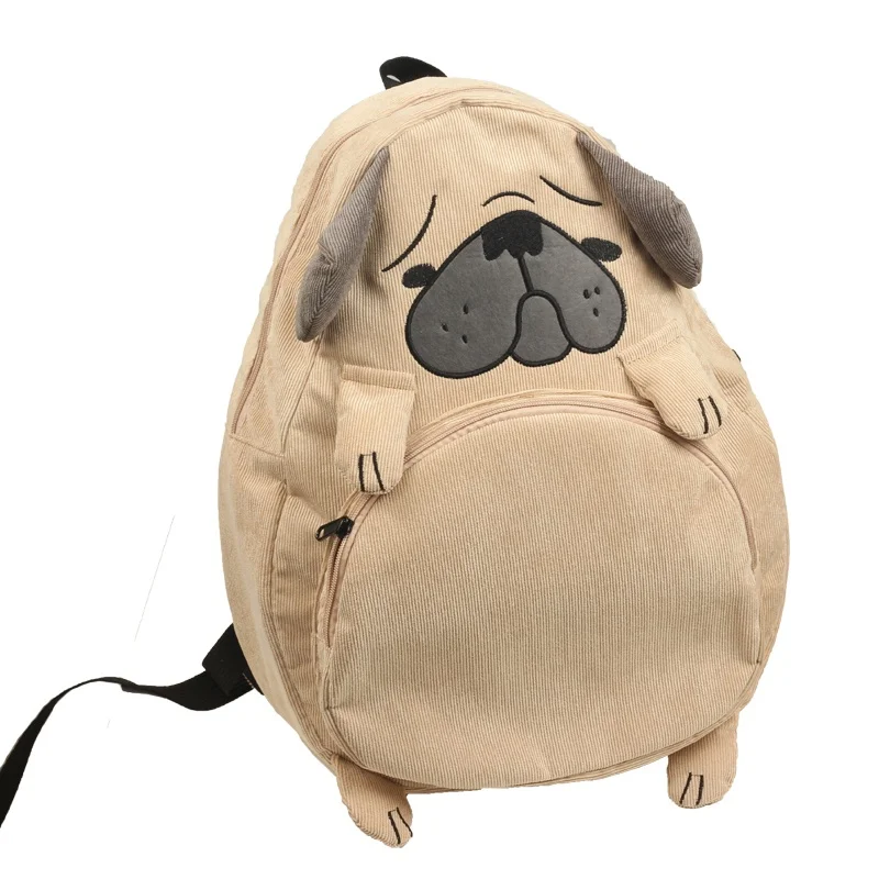 School Backpacks Anime for Teenagers Girls Cute Fashion Designer Corduroy Animal Fox Dog Shape Schoolbag Student Backpack