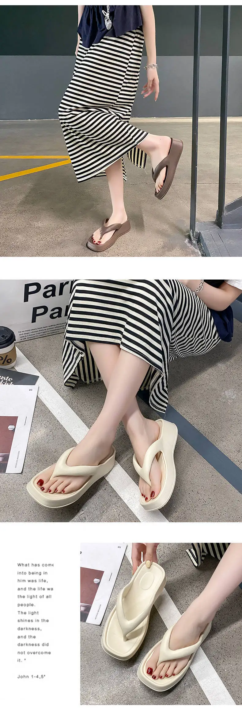 Damen Stylische EVA Flip-Flops Bequeme Weiche Rutschfeste Geruchshemmende Modische Vielseitige Strand-Sandalen für Sommer und Freizeit – Detail 15