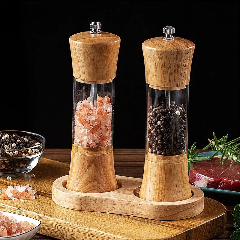 Salt and Pepper Grinder Nut Spice Grinder Herb Spice Grinder 6inch Wooden Ceramic Core Mills