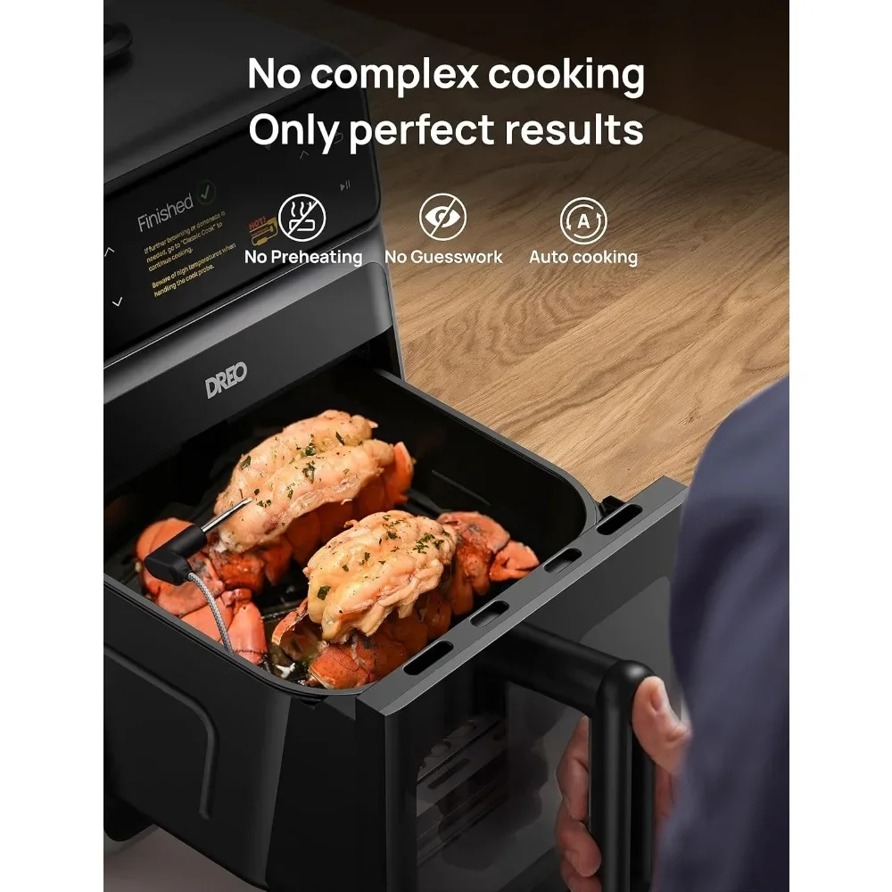 Cook like a pro with just the press of a button, Smart Air Fryer Cooker with Cook probe, Water Atomi 4