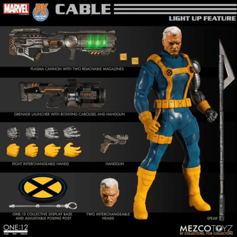 

Mezco ONE:12 Marvel PX Cable Nathan Christopher Charles Summers Anime Action Figures Toys Models Collector Hobby Gift