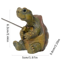 Creative Rope Fishing Turtle Statue Cute Simulation Turtle Resin Figurine Animal Sculpture Ornament Outdoor Home Garden Decor 6
