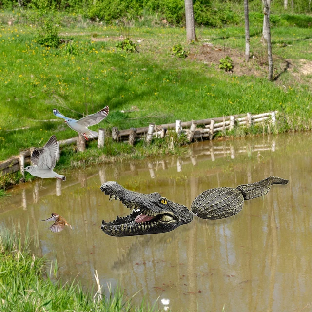 Aligátor Klasszikus Figura Úszó Állati Gyanta Kreatív Szobrok Kézműves Tökéletes Ajándékok A Kerti Virágok Pot Medencéhez - Image 5
