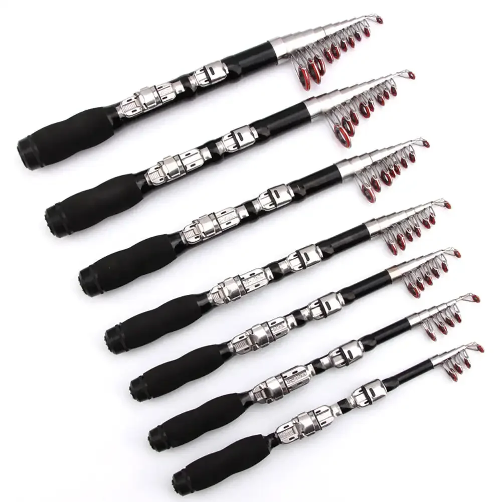 1~2.3m Telescopic Mini Fishing Rods Super Hard Carbon Steel Rivers Lakes Fishing Rod Portable Sea Pole Fishing Good Accessories