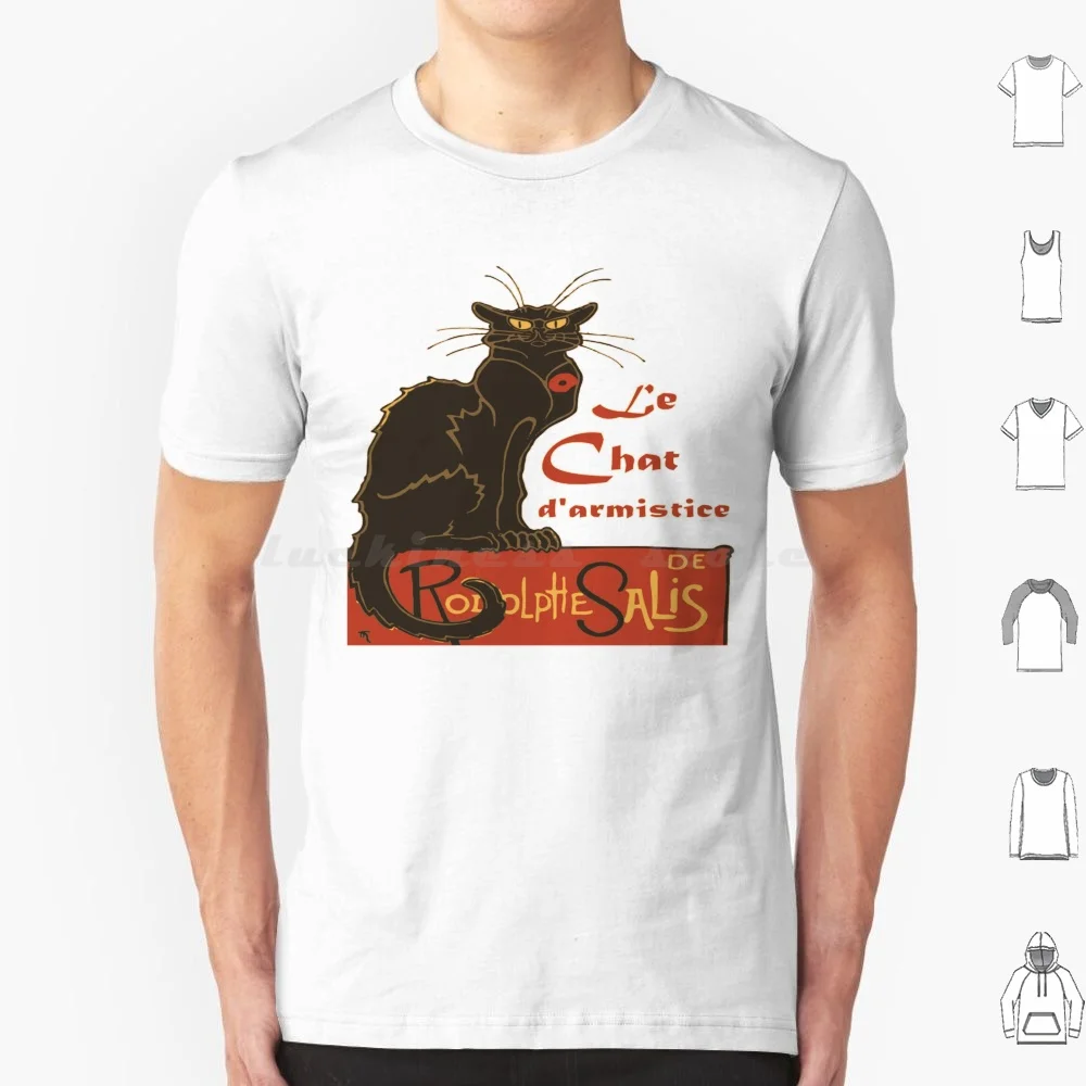 Tournee Du Chat D Armistice Memory Day T Shirt Big Size 100% Cotone Le Chat Armistice Poppy Black Cat Avant Garde Cat