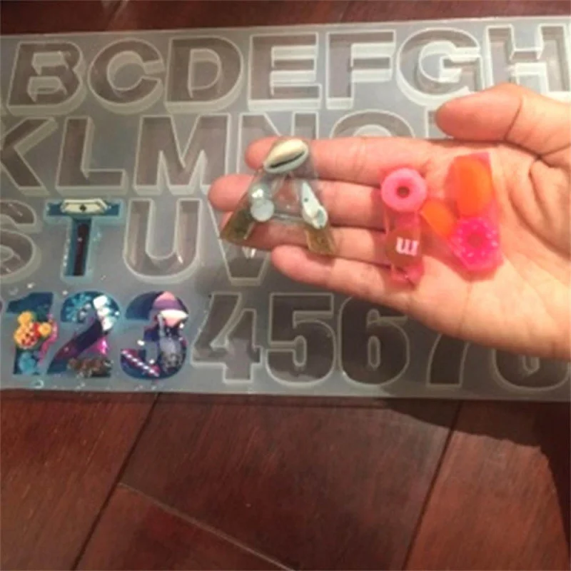 Diy Letter A To Z Alphabet & Number Silicone Molds For Crystal Epoxy Resin Digital Pendant Model Supplies Handmade Crafts