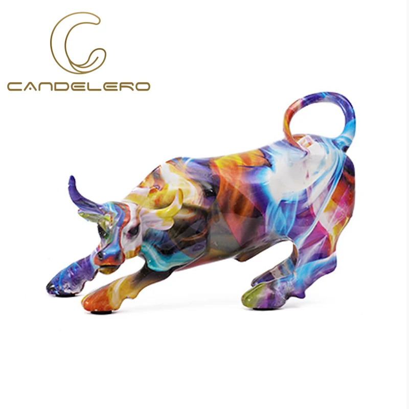 

Decorative Sculpture Modern Art Resin Animal Statue For Home Decor Desktop Accessories Aesthetic Room Decor Painted Cow Ornament