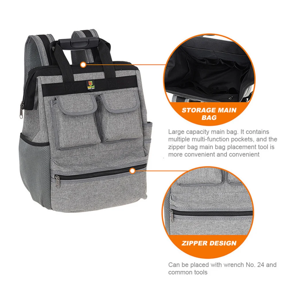 Shoulder Tool Backpack Bag Elevator Repair Belt Hardware Kit Organizer Oxford Cloth Canvas Travel Bags Electrician Bag bucket tool bag