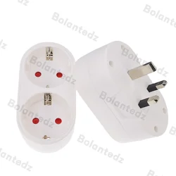 Universal European to UK Plug Adapter - EU to UK Electrical Power Converter (WHITE)