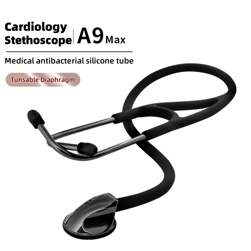 Dual Head Stethoscope Medical Stethoscope Carent Titanium Black Medical Professional Cardiology Stethoscope Diagnostic Stethoscope Master Cardiology For Nurse