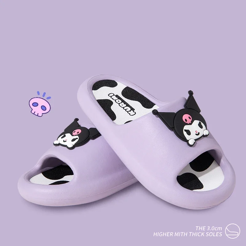 

Шлепанцы Kawaii SanrioSlippers Kuromi домашние уличные тапочки HelloKitty домашние женские летние пляжные шлепанцы мягкий подарок