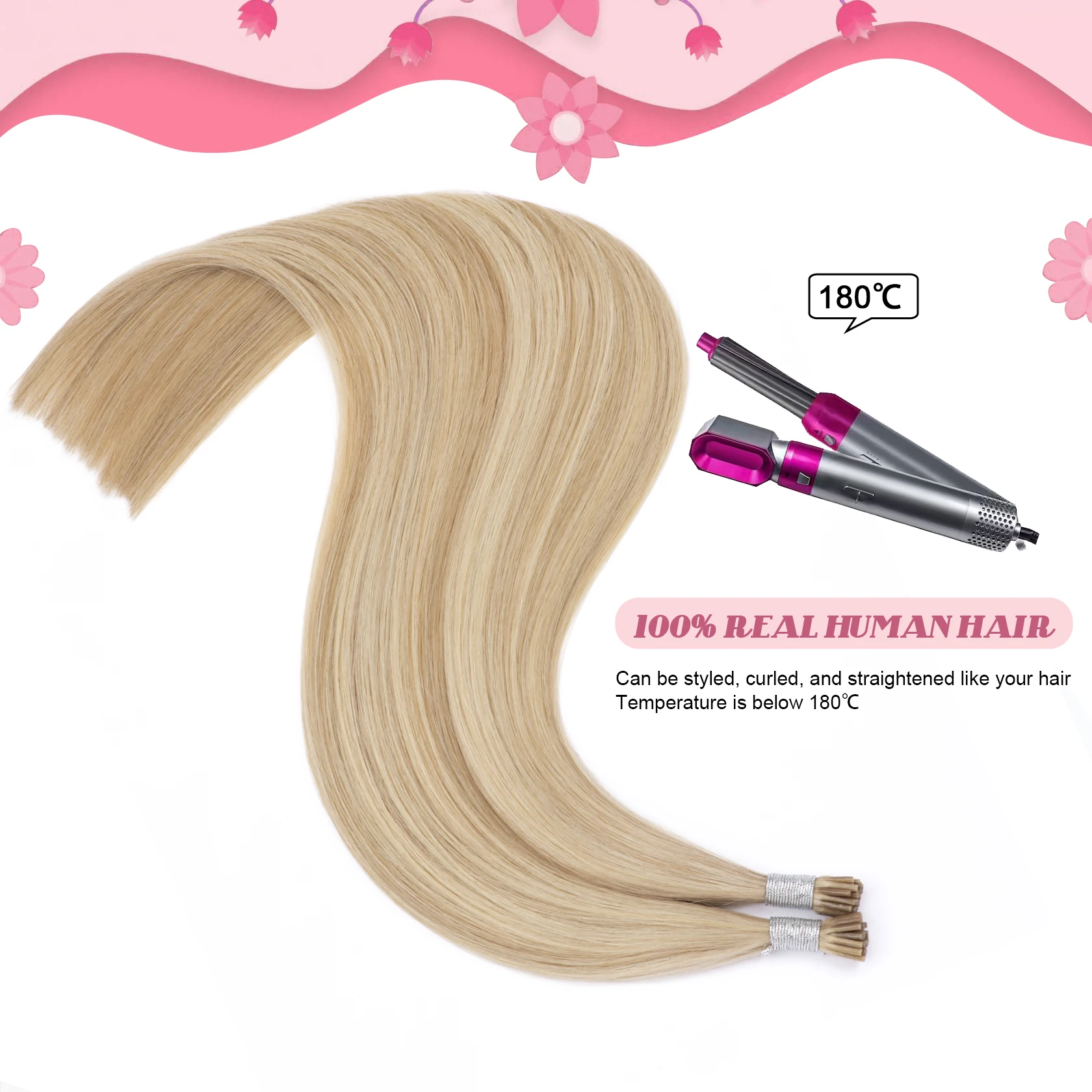 Senmy I Tip Hair Extensions Prebonded Human Hair Extensions Natural Straight Balayage Itip Human Colored
