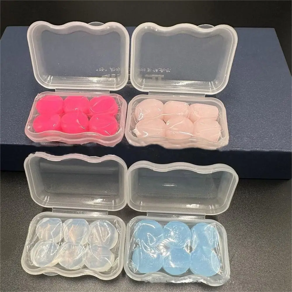 6PCS Soft Silicone Ear Plugs Transparent Waterproof Sound Insulation Earmuffs Sleeping Swimming Noise Reduction Earplugs Unisex