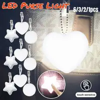 6-1PCS Purse Heart LED Light Automatic Motion Activated Handbag Lamp for Women Bah Purse Charm Purse Heart Keychain Light