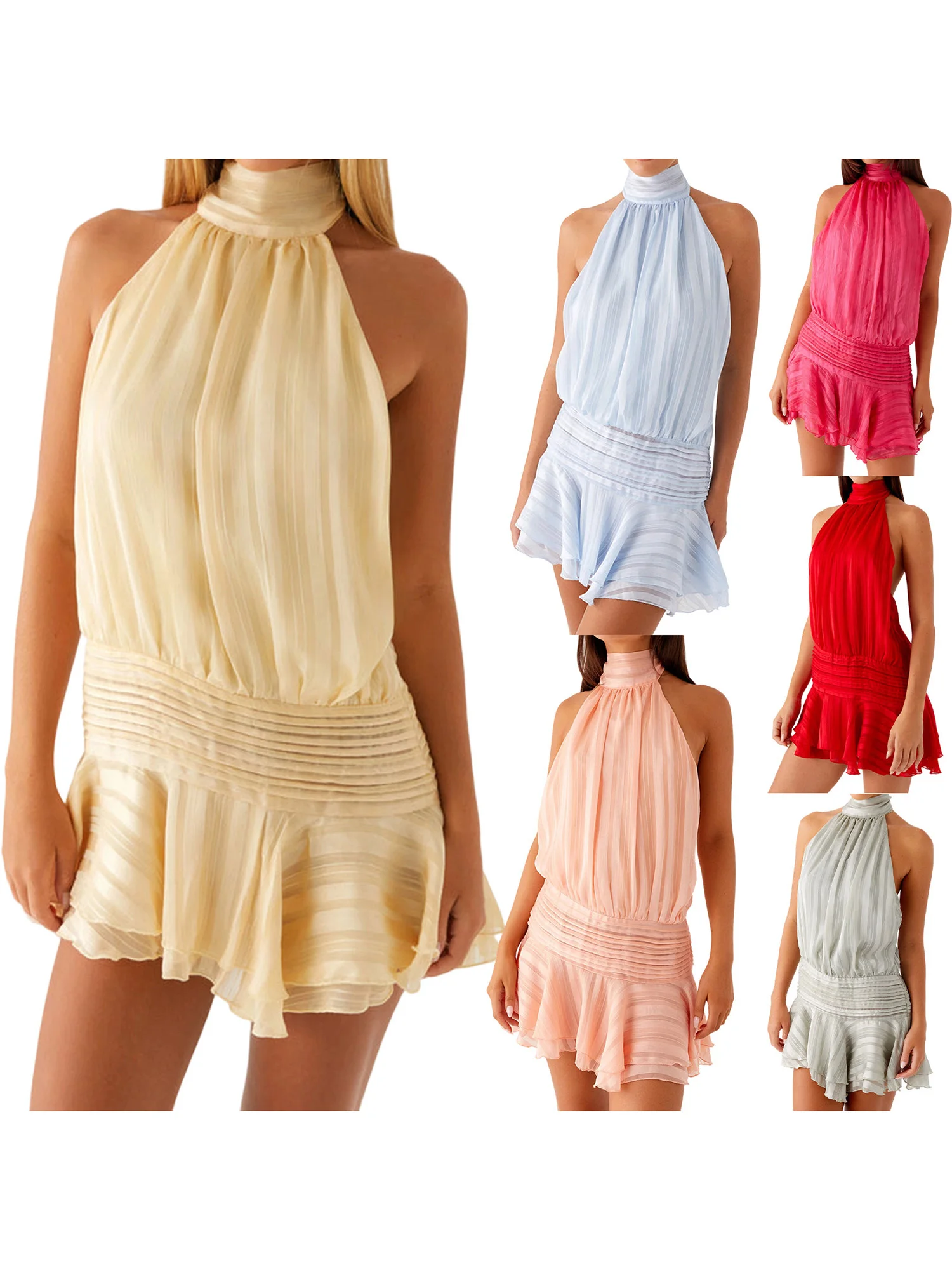 Elegant Off-Shoulder Midi Dress with Ruffled Hemline and Tie Waist Detail for Women s Summer Fashion Collection