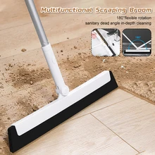 

New 180° Rotatable Floor Squeegee Broom Floor Scrubber Glass Wiper with Adjustable Long Handle Kitchen Bathroom Cleaning Tool