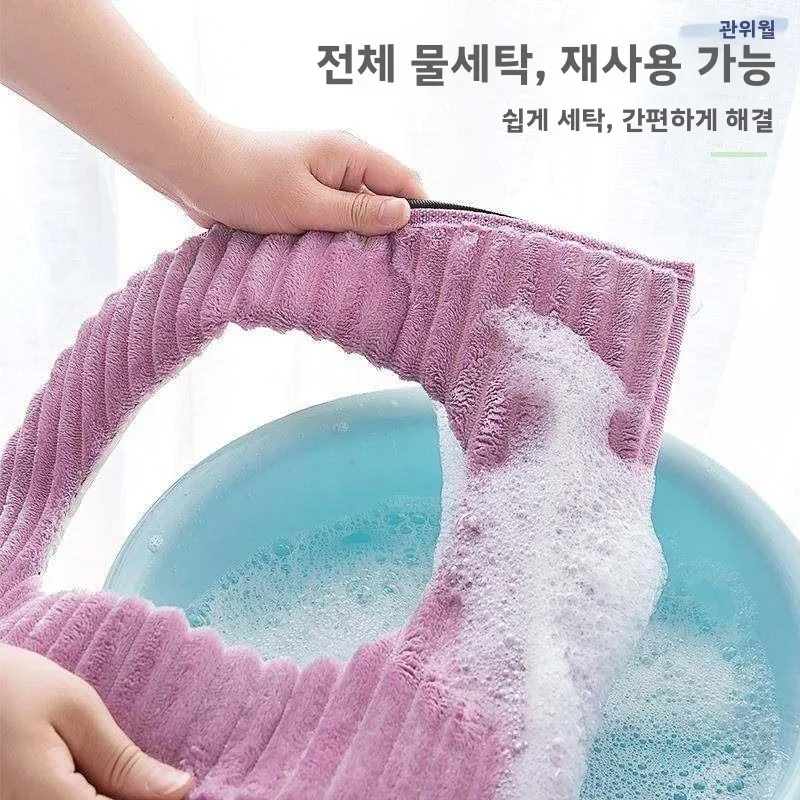 두꺼운 플러시 변기 시트 쿠션 2025년 신상 겨울용 따뜻한 휴대용 지퍼 디자인 변기 뚜껑 커버 변기 시트 커버